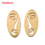 10pcs Brass Punk Human Face Abstract Statement Pendant for DIY Jewelry Making