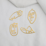 10pcs Brass Punk Human Face Abstract Statement Pendant for DIY Jewelry Making