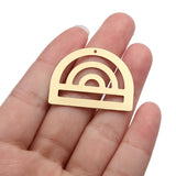 10pcs Brass Semicircle Charms Geometric Hollow Half Round Pendant