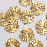 10pcs Brass Wire Drawing Round Charms Pendant for DIY Jewelry Making
