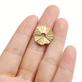 10pcs Brass Wire Drawing Round Charms Pendant for DIY Jewelry Making