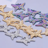 10pcs Butterfly Stainless Steel Rainbow Charms for DIY Jewelry Making