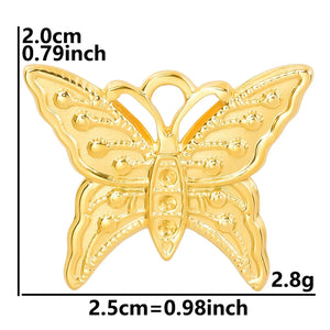 10pcs Butterfly Stainless Steel Rainbow Charms for DIY Jewelry Making