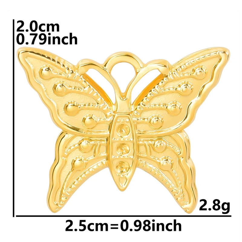 10pcs Butterfly Stainless Steel Rainbow Charms for DIY Jewelry Making