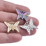 10pcs Butterfly Stainless Steel Rainbow Charms for DIY Jewelry Making