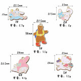 10pcs Cartoon Animal Alloy Drop Oil Enamel Pendant Charms