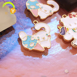 10pcs Cartoon Animal Alloy Drop Oil Enamel Pendant Charms