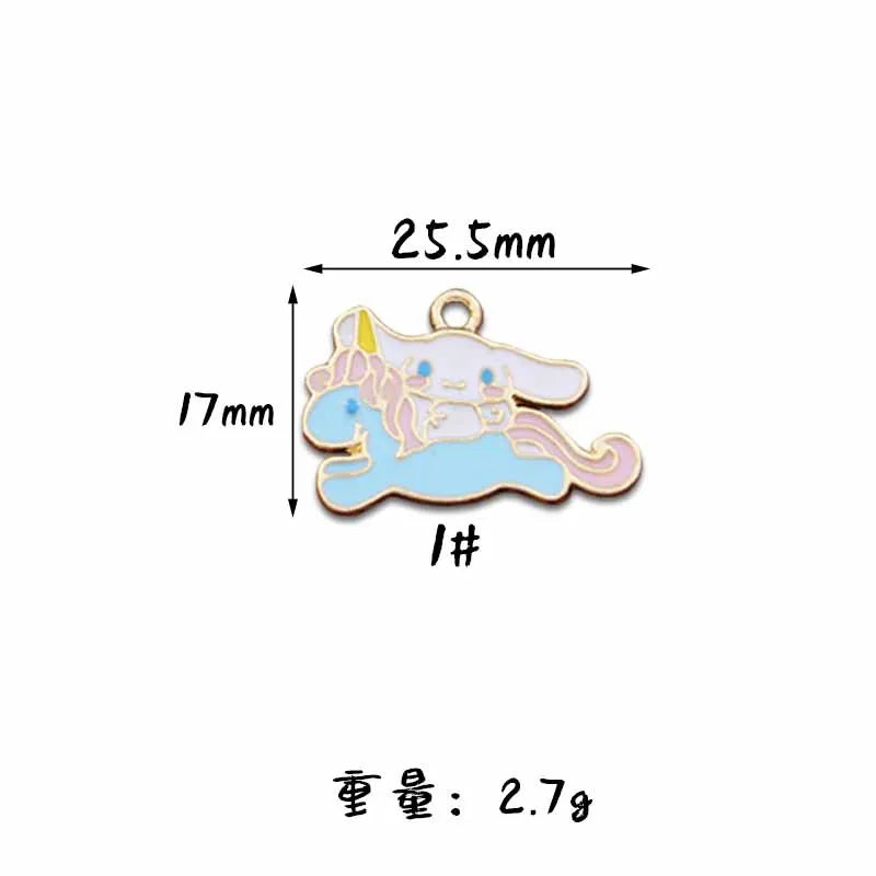 10pcs Cartoon Animal Alloy Drop Oil Enamel Pendant Charms