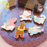 10pcs Cartoon Animal Alloy Drop Oil Enamel Pendant Charms