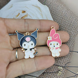 10pcs Lot Cartoon Animals Enamel Charms Dog Bunny Bear Metal Pendants