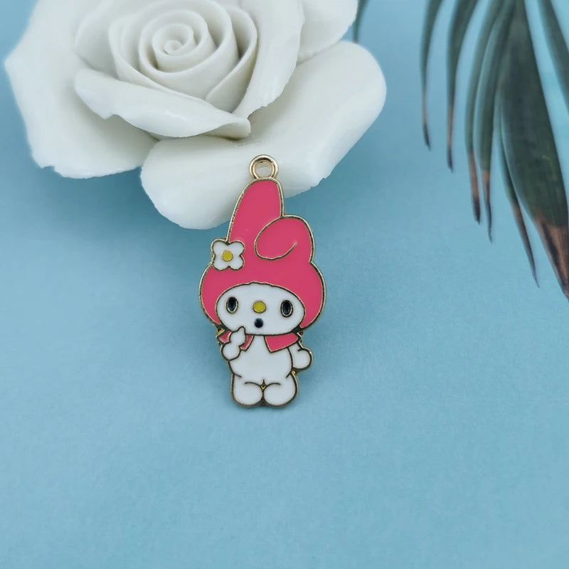 10pcs Lot Cartoon Animals Enamel Charms Dog Bunny Bear Metal Pendants
