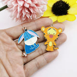 10pcs Cartoon Animals Enamel Charms Metal Pendants for DIY Jewelry