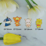 10pcs Cartoon Animals Enamel Charms Metal Pendants for DIY Jewelry