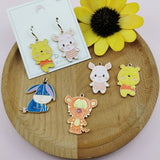 10pcs Cartoon Animals Enamel Charms Metal Pendants for DIY Jewelry