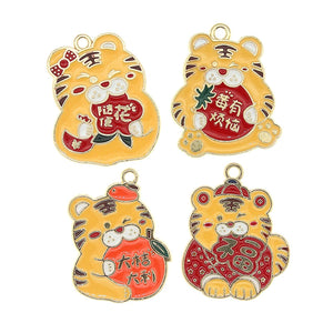 10pcs Tiger Charms for DIY Necklaces Earrings
