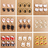 10pcs Cat Enamel Charms Alloy Pendants DIY Jewelry Making