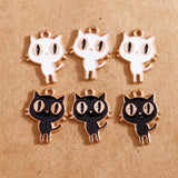 10pcs Cat Enamel Charms Alloy Pendants DIY Jewelry Making