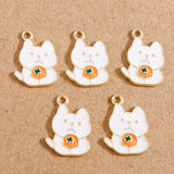 10pcs Cat Enamel Charms Alloy Pendants DIY Jewelry Making