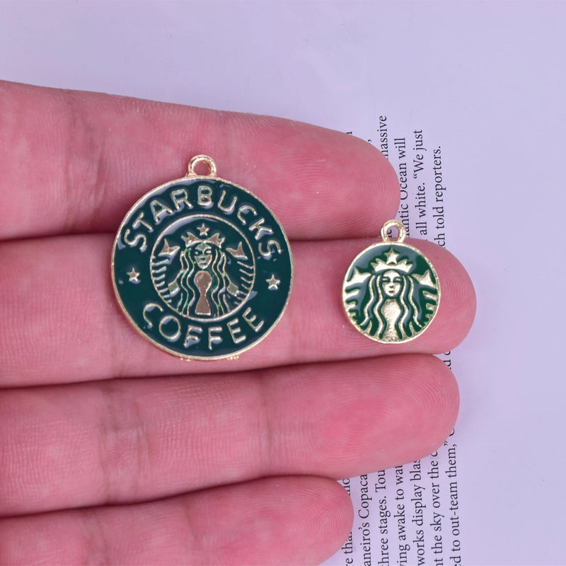 10pcs Cartoon Coffee Charms Pendant for DIY Jewelry Making