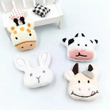 10pcs Cartoon Plush Fabric Animal Padded Appliques for DIY Kids Hair Garments