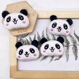 10pcs/lot Cartoon Panda Plush Patches DIY Heart Panda Decoration