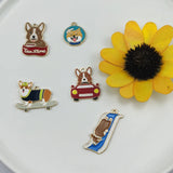 10pcs Skateboard Dogs Enamel Charms Pendants for Jewelry Making