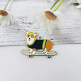 10pcs Skateboard Dogs Enamel Charms Pendants for Jewelry Making