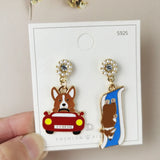 10pcs Skateboard Dogs Enamel Charms Pendants for Jewelry Making