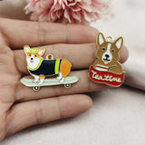 10pcs Skateboard Dogs Enamel Charms Pendants for Jewelry Making