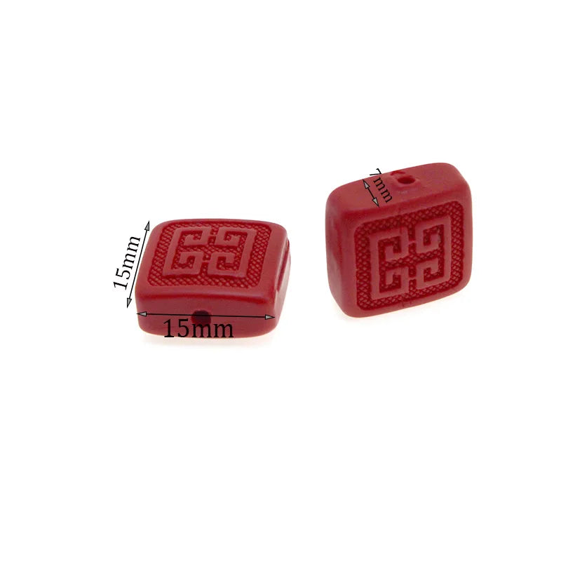 10pcs Natural Cinnabar Red Beads Round Spacer for Jewelry Making