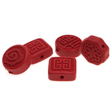 10pcs Natural Cinnabar Red Beads Round Spacer for Jewelry Making