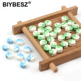 10pcs Ceramics Beads Ancient Style Tai Chi Gossip Round Spacer Beads