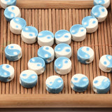 10pcs Ceramics Beads Ancient Style Tai Chi Gossip Round Spacer Beads