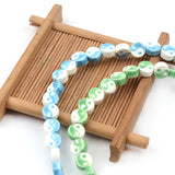10pcs Ceramics Beads Ancient Style Tai Chi Gossip Round Spacer Beads