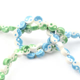 10pcs Ceramics Beads Ancient Style Tai Chi Gossip Round Spacer Beads