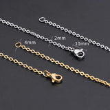 10pcs Stainless Steel Link Cuban Chain Necklaces 2mm Men Women DIY Jewelry