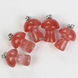 10pcs Cherry Quartz Stone Mushroom Pendant Beads Reiki Chakra Healing Gemstone