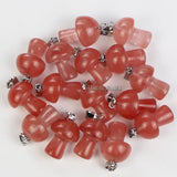 10pcs Cherry Quartz Stone Mushroom Pendant Beads Reiki Chakra Healing Gemstone
