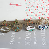 10pcs Chinese Enamel Bridge Stream Charms for DIY Jewelry XL1185