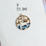 10pcs Chinese Enamel Bridge Stream Charms for DIY Jewelry XL1185