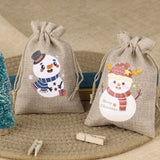 10pcs Christmas Burlap Gift Bag 10x14cm Drawstring Gift Bags