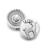 10pcs Christmas Santa Reindeer Snap Button Jewelry 18mm Fit Snap Bracelets