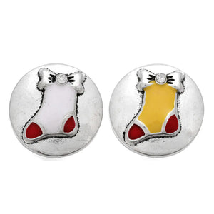 10pcs Christmas Snap Button Stockings 18mm Fit Bracelet Bangles