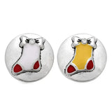 10pcs Christmas Snap Button Stockings 18mm Fit Bracelet Bangles