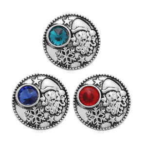 10pcs Christmas Snap Buttons Mixed Colors Santa Snowflake 18mm Snap Buttons