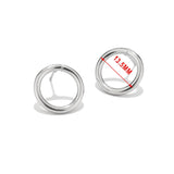 10pcs Circle Cutout Earrings Stainless Steel Silver Tone DIY Sensitive Earring