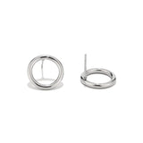10pcs Circle Cutout Earrings Stainless Steel Silver Tone DIY Sensitive Earring