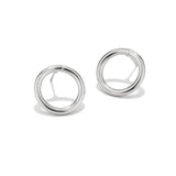 10pcs Circle Cutout Earrings Stainless Steel Silver Tone DIY Sensitive Earring
