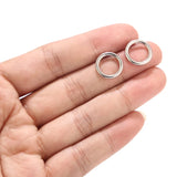 10pcs Circle Cutout Earrings Stainless Steel Silver Tone DIY Sensitive Earring