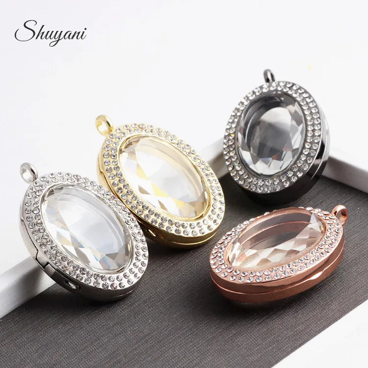 10pcs Oval Floating Locket Photo Memory Pendant Jewelry